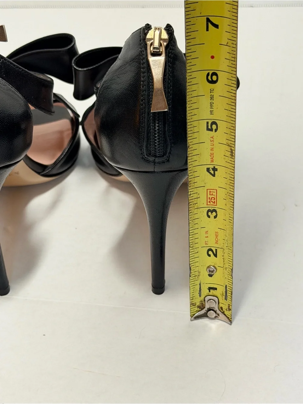 kate spade Black Leather Bow T-Strap High Heel Sandals